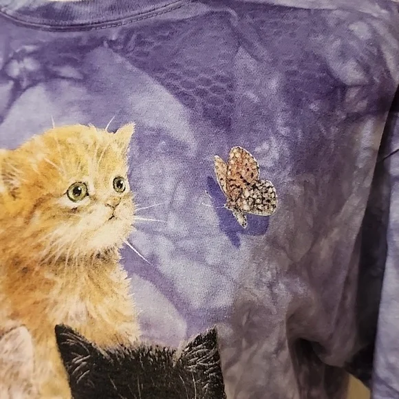 The Mountain 10 Kittens Classic Cotton T-Shirt Unisex size Medium Tie Dye Purple - Picture 3 of 10